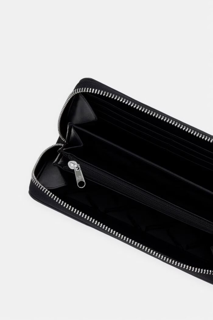 Armani Exchange портфейл дамски от имитация на кожа черен XW000359 AF26569