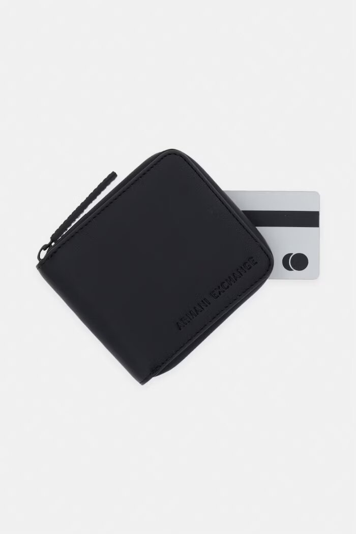 Armani Exchange портфейл мъжки от имитация на кожа черен XM003370 AF26679
