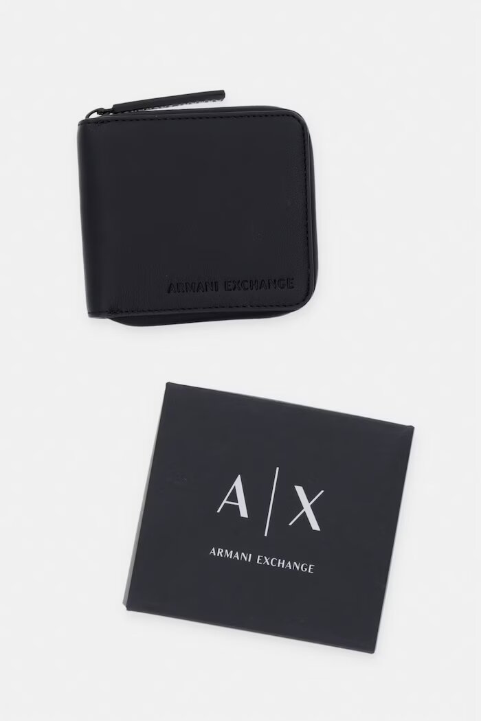 Armani Exchange портфейл мъжки от имитация на кожа черен XM003370 AF26679