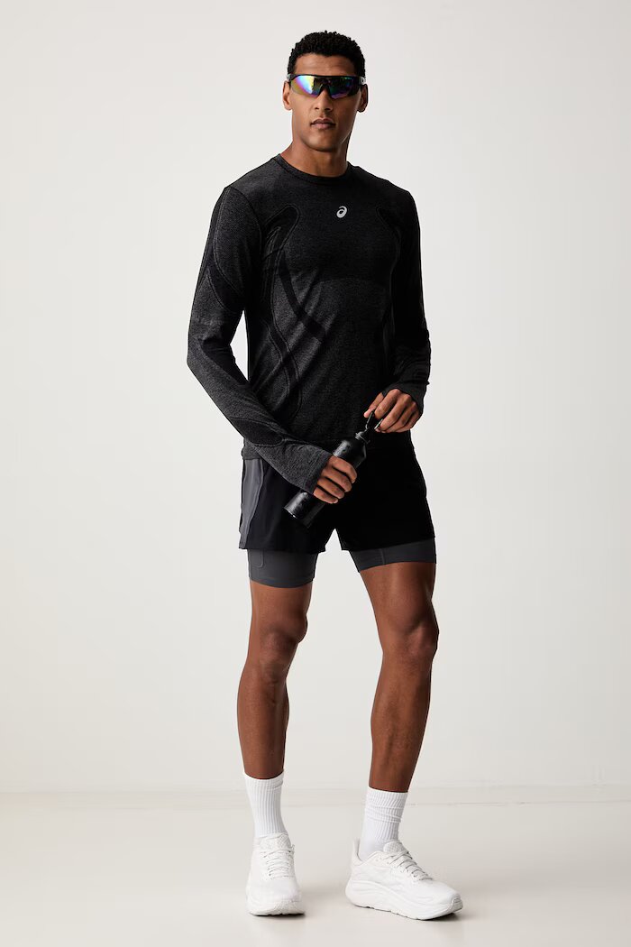 Asics блуза с дълги ръкави за трениране мъжка ROAD SEAMLESS LS TOP черна 2011D356.001