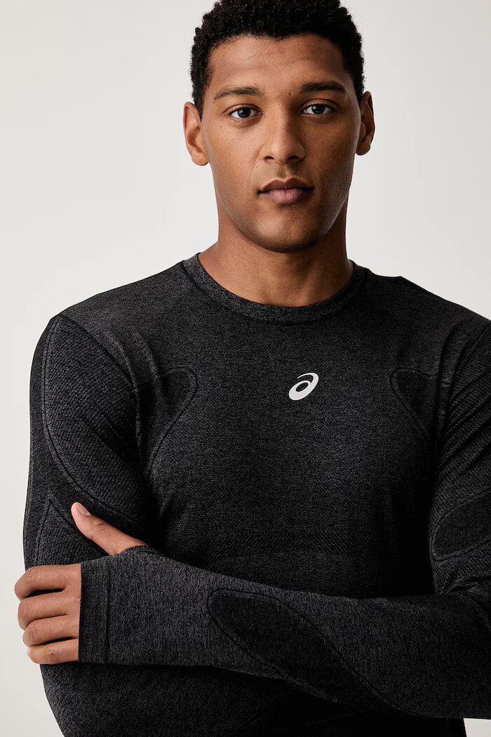 Asics блуза с дълги ръкави за трениране мъжка ROAD SEAMLESS LS TOP черна 2011D356.001