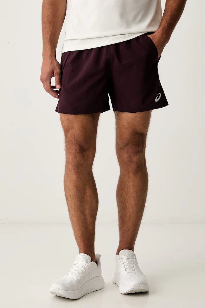 Asics спортен къс панталон мъжки ROAD 5IN SHORT бордо със стандартна талия 2011D247.600