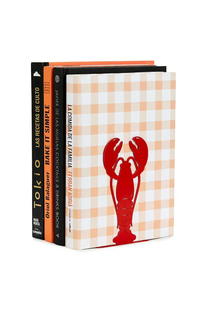 Balvi Подпора за книги Lobster 16 x 10 x 10 cm в червено