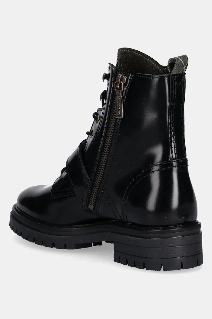 Barbour Кожени боти Ouseburne в черно с равна подметка LFO0772BK71