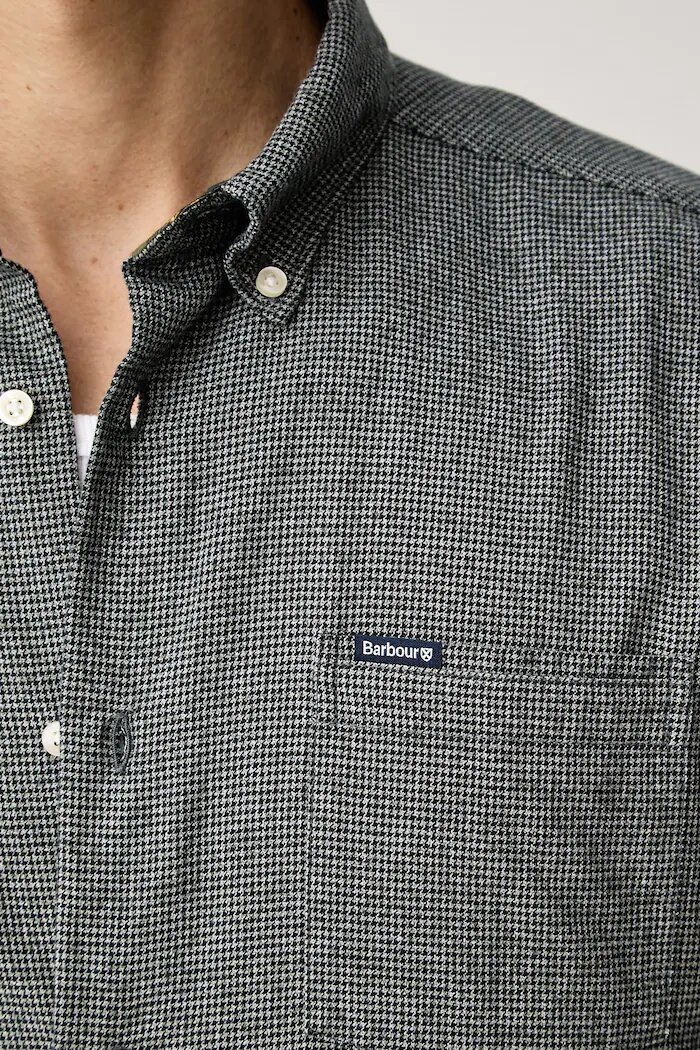 Barbour риза мъжка от памук Turner сива MSH5367