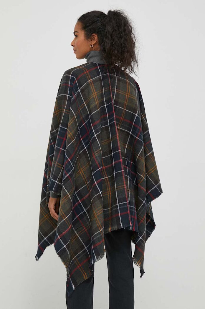 Barbour Шал дамски в зелено с десен