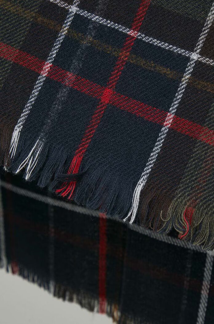 Barbour Шал дамски в зелено с десен