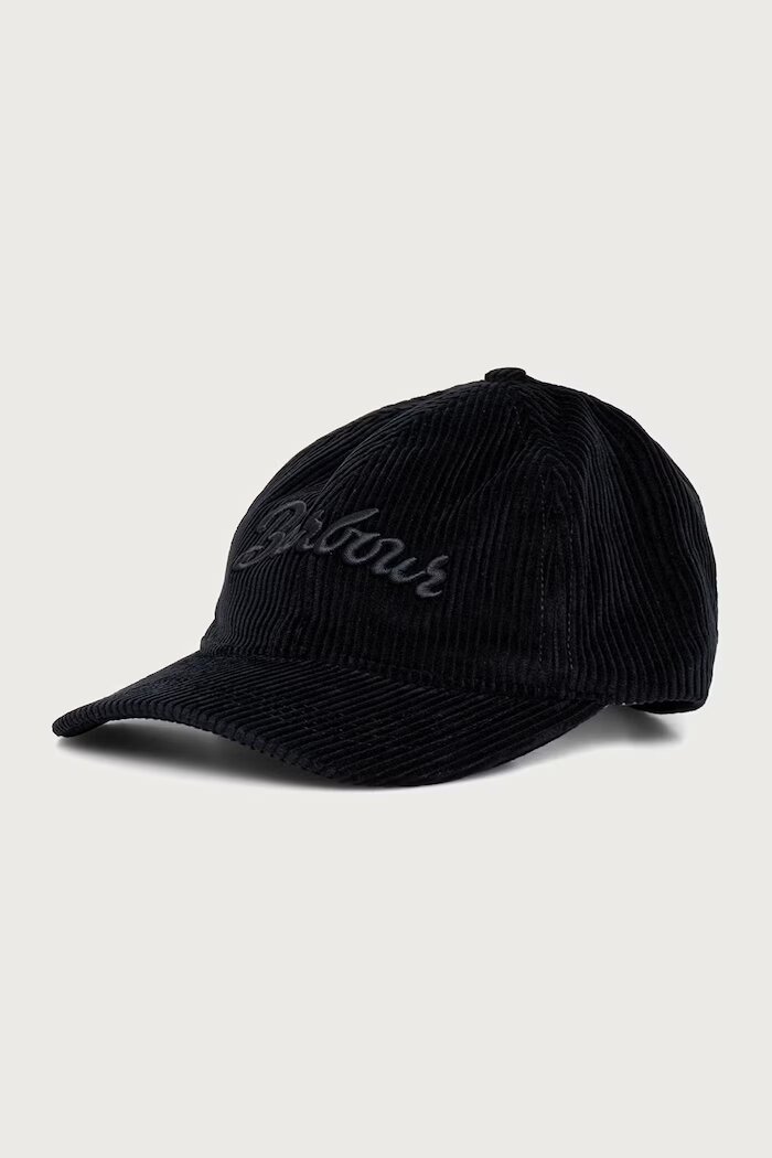 Barbour шапка с козирка дамска от памук тъмносиня LHA0653