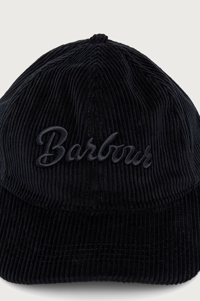 Barbour шапка с козирка дамска от памук тъмносиня LHA0653