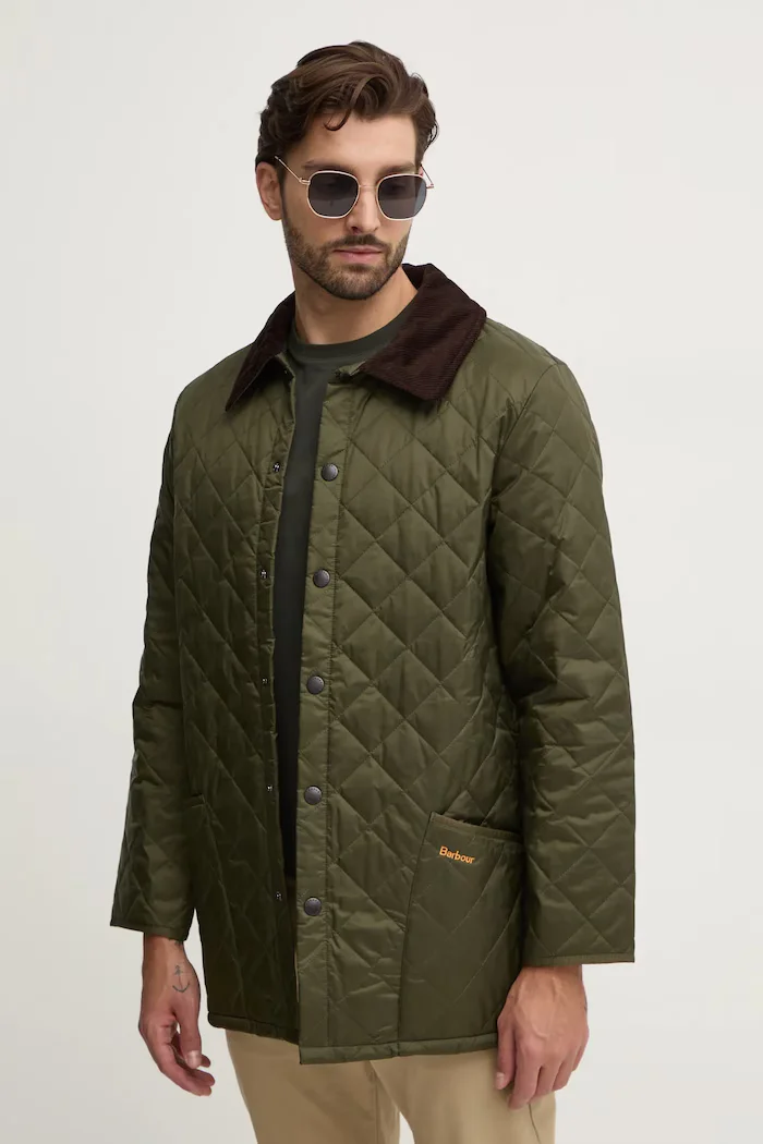 Barbour Яке le Quilt в зелено преходен модел MQU0001