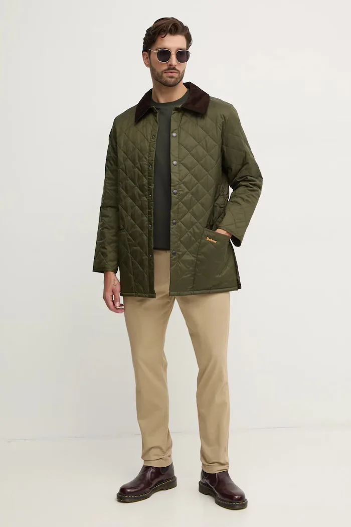 Barbour Яке le Quilt в зелено преходен модел MQU0001