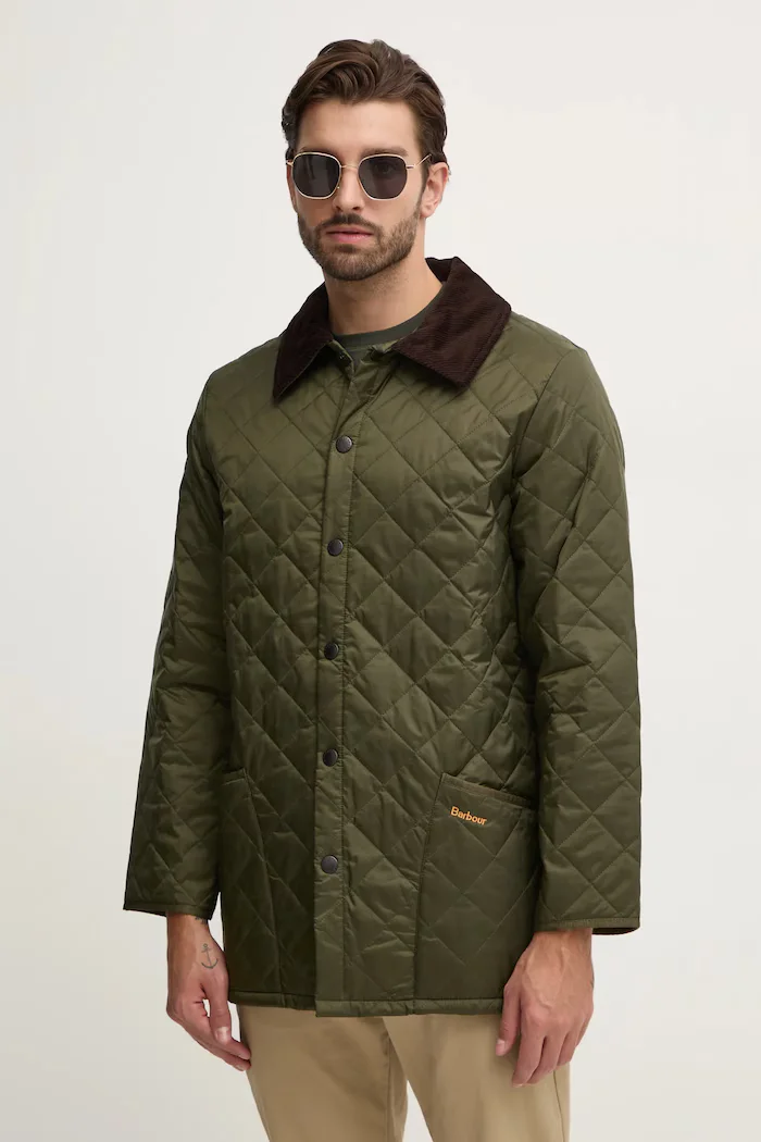 Barbour Яке le Quilt в зелено преходен модел MQU0001