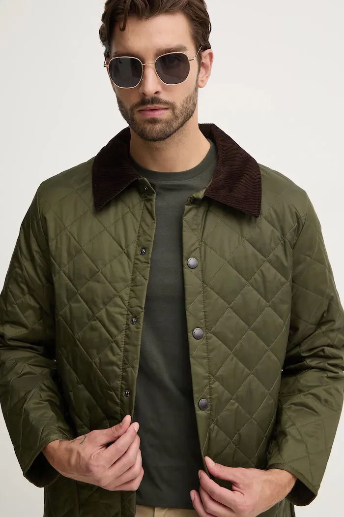 Barbour Яке le Quilt в зелено преходен модел MQU0001