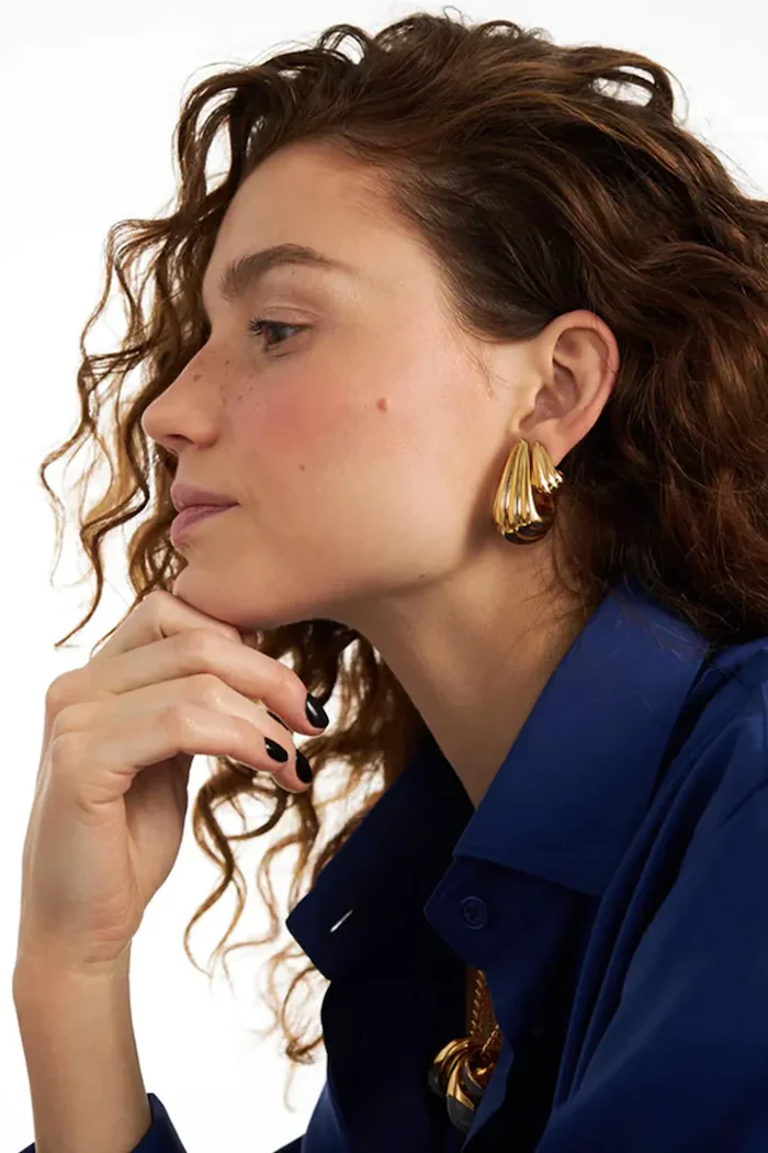 berries обици дамски от позлатено сребро SHELL MINI Earrings K0006G