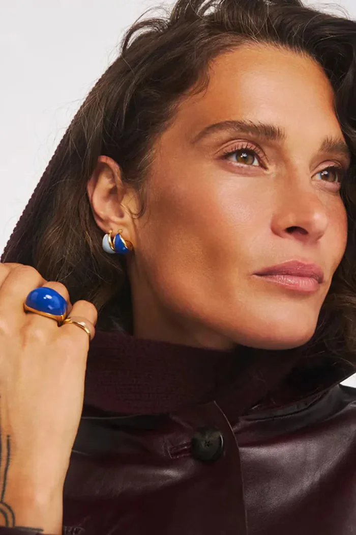 berries обици дамски от позлатено сребро Viva Blueberry Earrings KE009G