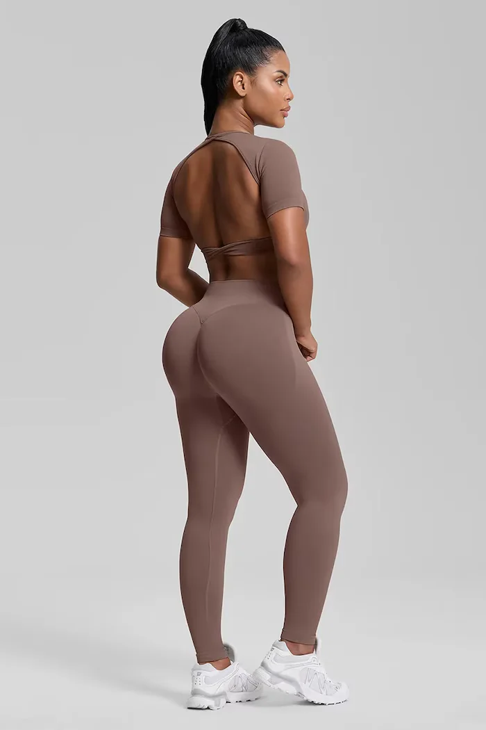 betterme клин за йога дамски Ultrasculpt кафяв с висока талия LEG00040