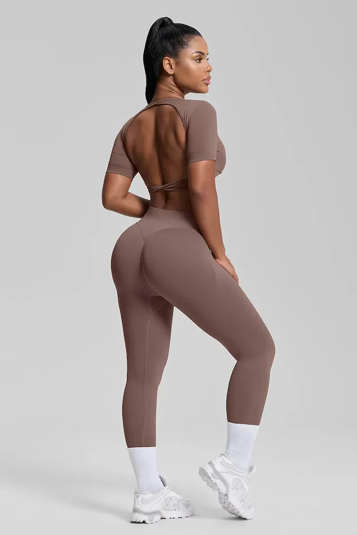 betterme клин за йога дамски Ultrasculpt кафяв с висока талия LEG00040