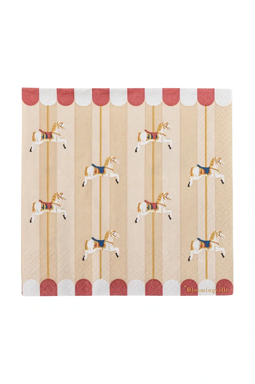 Bloomingville Комплект хартиени салфетки Merry-go-round 33 x 33 cm (20 броя)