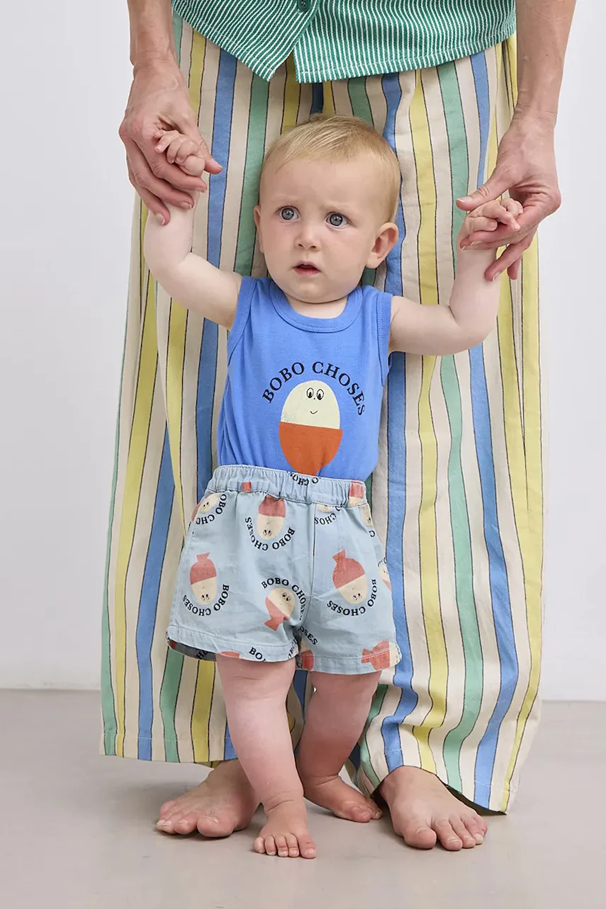 Bobo Choses Бебешки къс панталон от памук Morning Egg