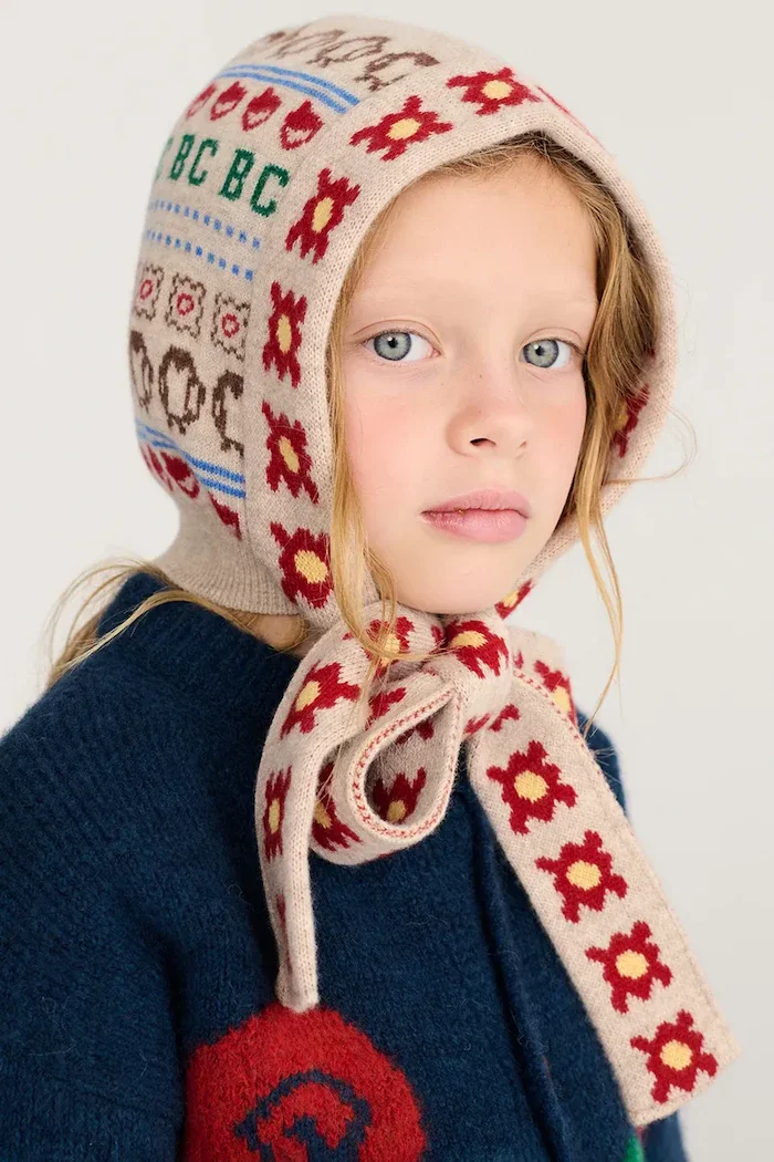 Bobo Choses шапка за деца от вълна бежова B226AI084