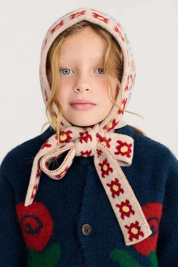 Bobo Choses шапка за деца от вълна бежова B226AI084