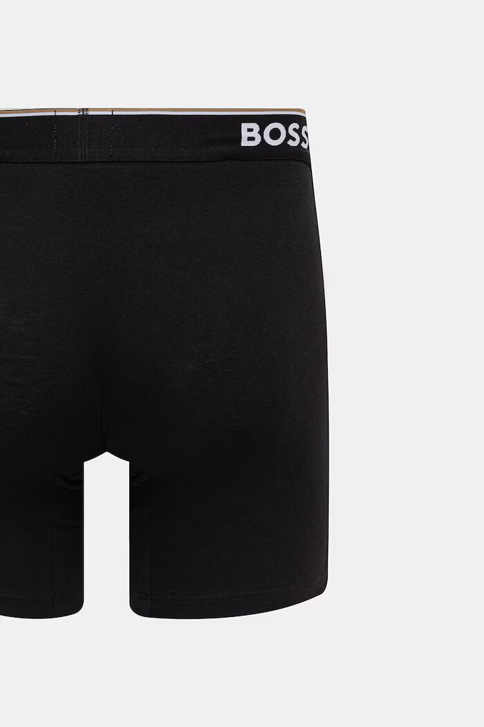 BOSS Боксерки мъжки от памук с еластан 3 броя черни 50538142