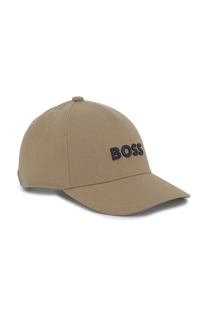 BOSS Детска памучна шапка с козирка