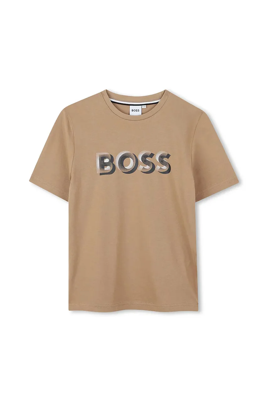BOSS Детска памучна тениска