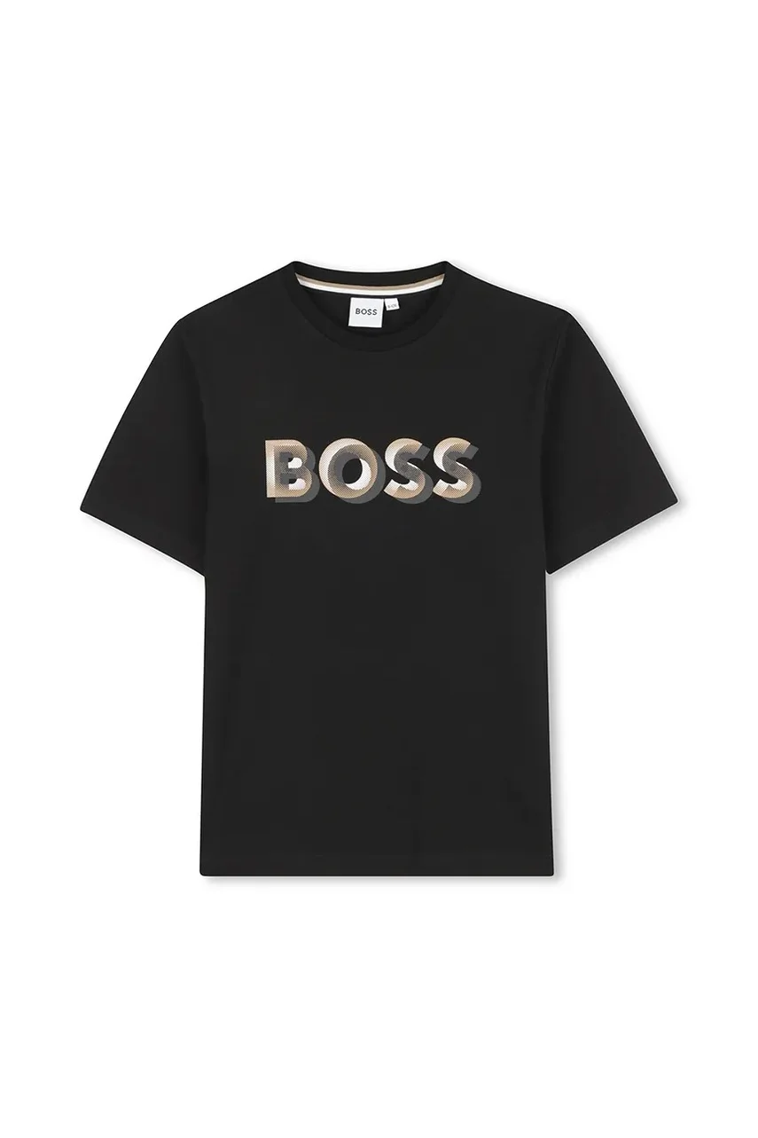 BOSS Детска памучна тениска