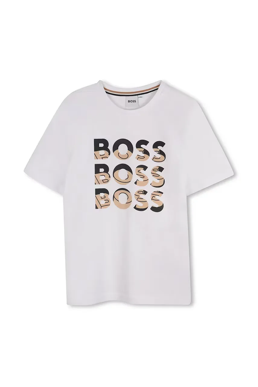 BOSS Детска памучна тениска