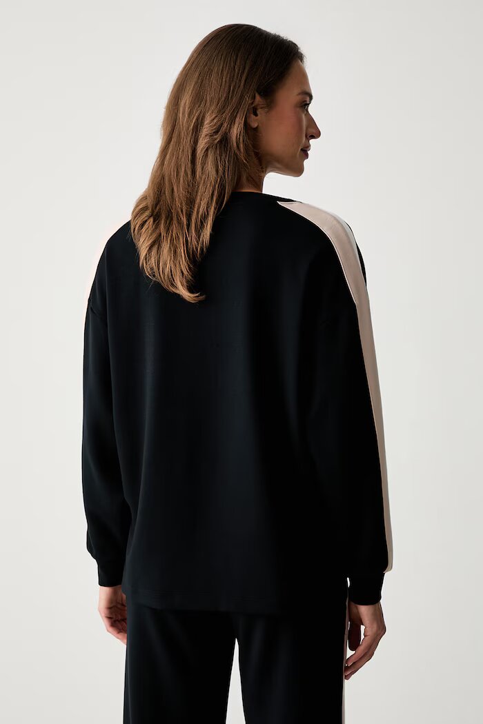 BOSS домашен суичър дамски с модал TONE_Sweatshirt черен 50566092