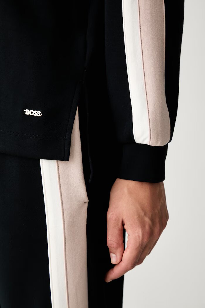 BOSS домашен суичър дамски с модал TONE_Sweatshirt черен 50566092