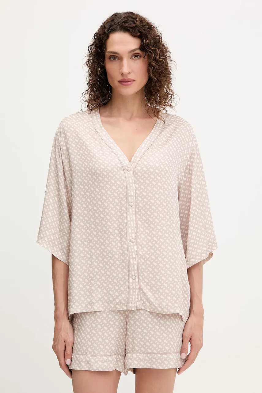 BOSS Горнище на пижама Sateen AOP_Top
