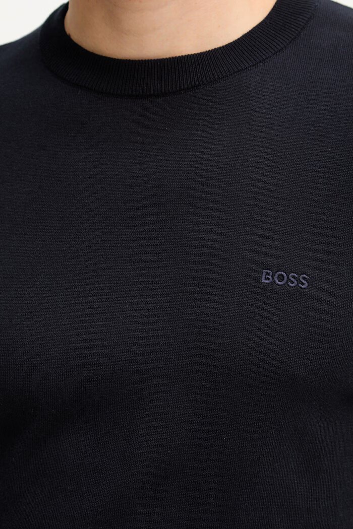 BOSS пуловер мъжки от памук Upacas-L тъмносин 50556344