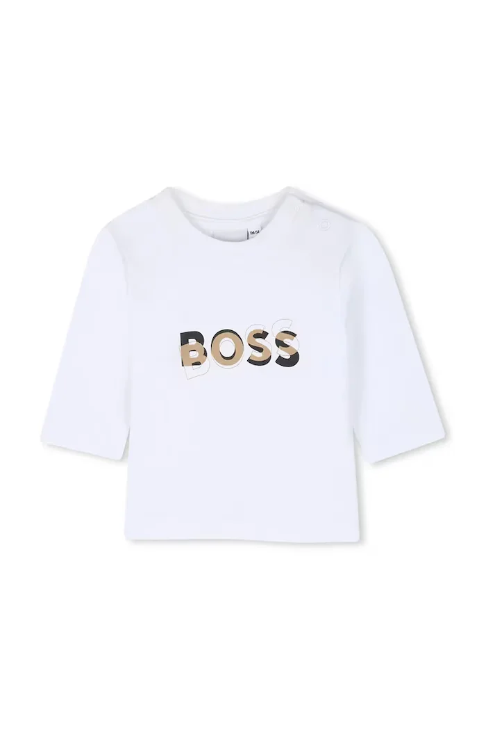 BOSS спортен анцуг за бебе с памук бежов J53305