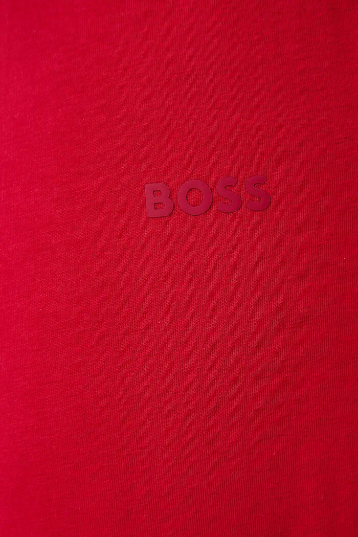 BOSS спортен панталон дамски от памук с еластан CI Pants червен с висока талия 50520148