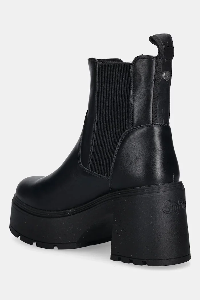 Buffalo Боти челси Mila Chelsea в черно с дебел ток 1220083-BLK