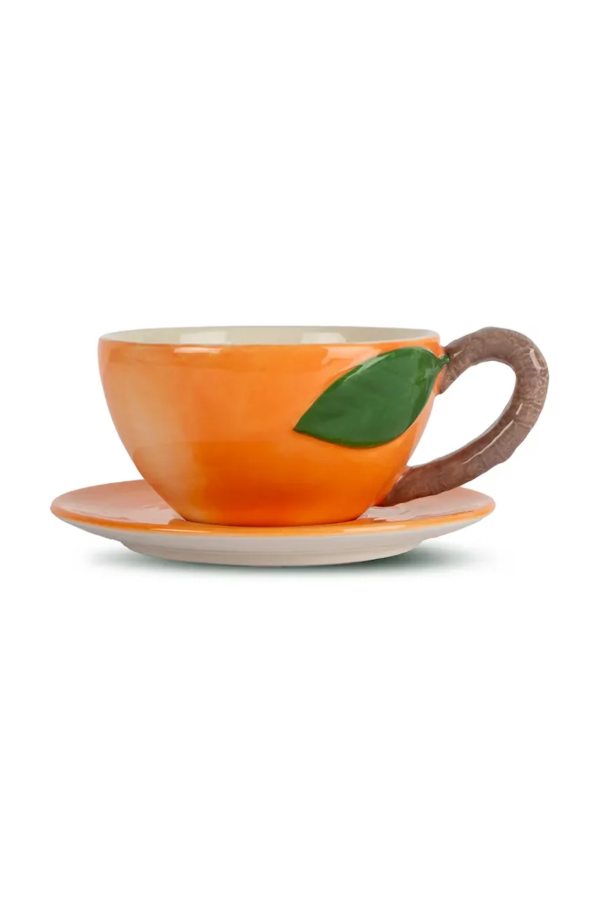 Byon Чаша и чинийка Peach 300 ml