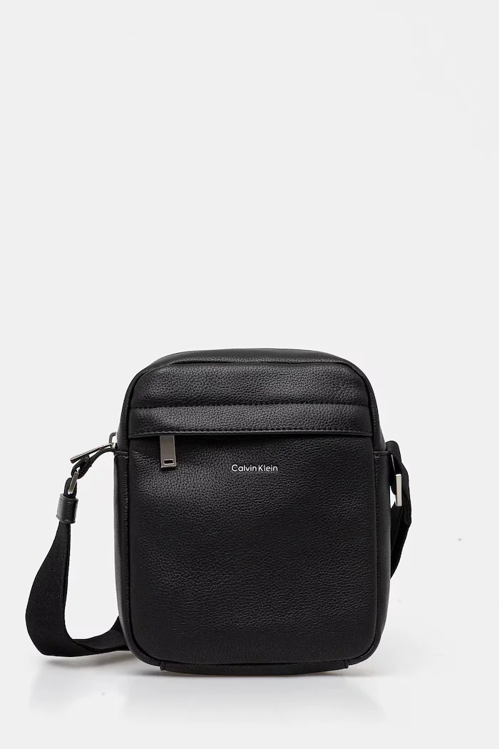 Calvin Klein чанта през рамо мъжка от имитация на кожа черна LV04D3160G