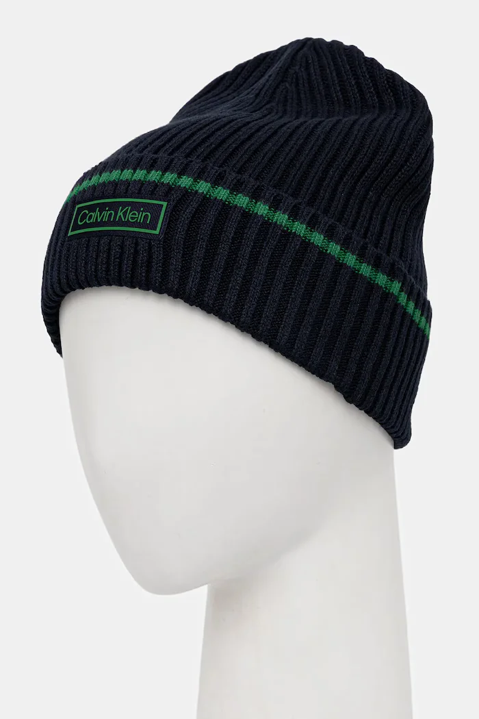 Calvin Klein Детска шапка с вълна в тъмносиньо LV04D8054G