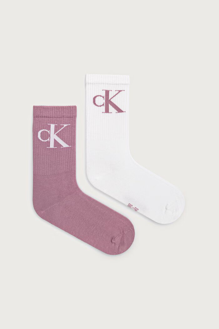 Calvin Klein Jeans чорапи дамски с памук 2 броя виолетови 701228811