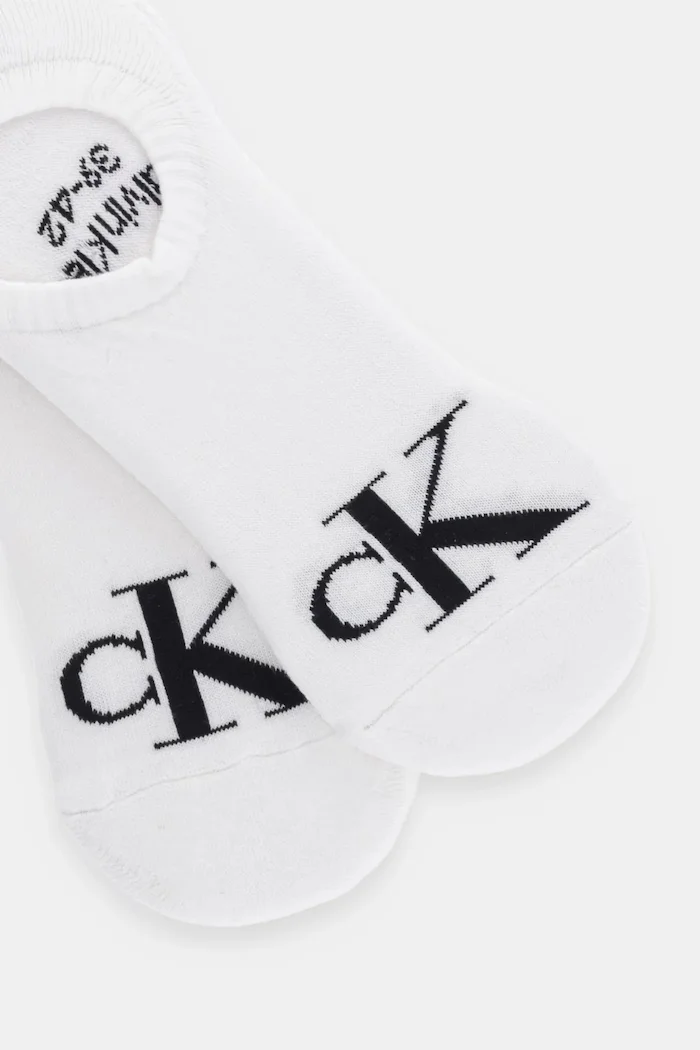 Calvin Klein Jeans къси чорапи мъжки с памук 2 броя бели 701228809