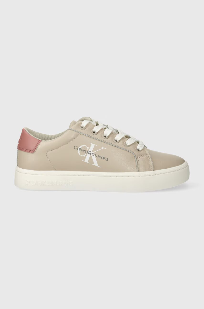 Calvin Klein Jeans Кожени маратонки CLASSIC CUPSOLE LACEUP LTH WN LACE UP