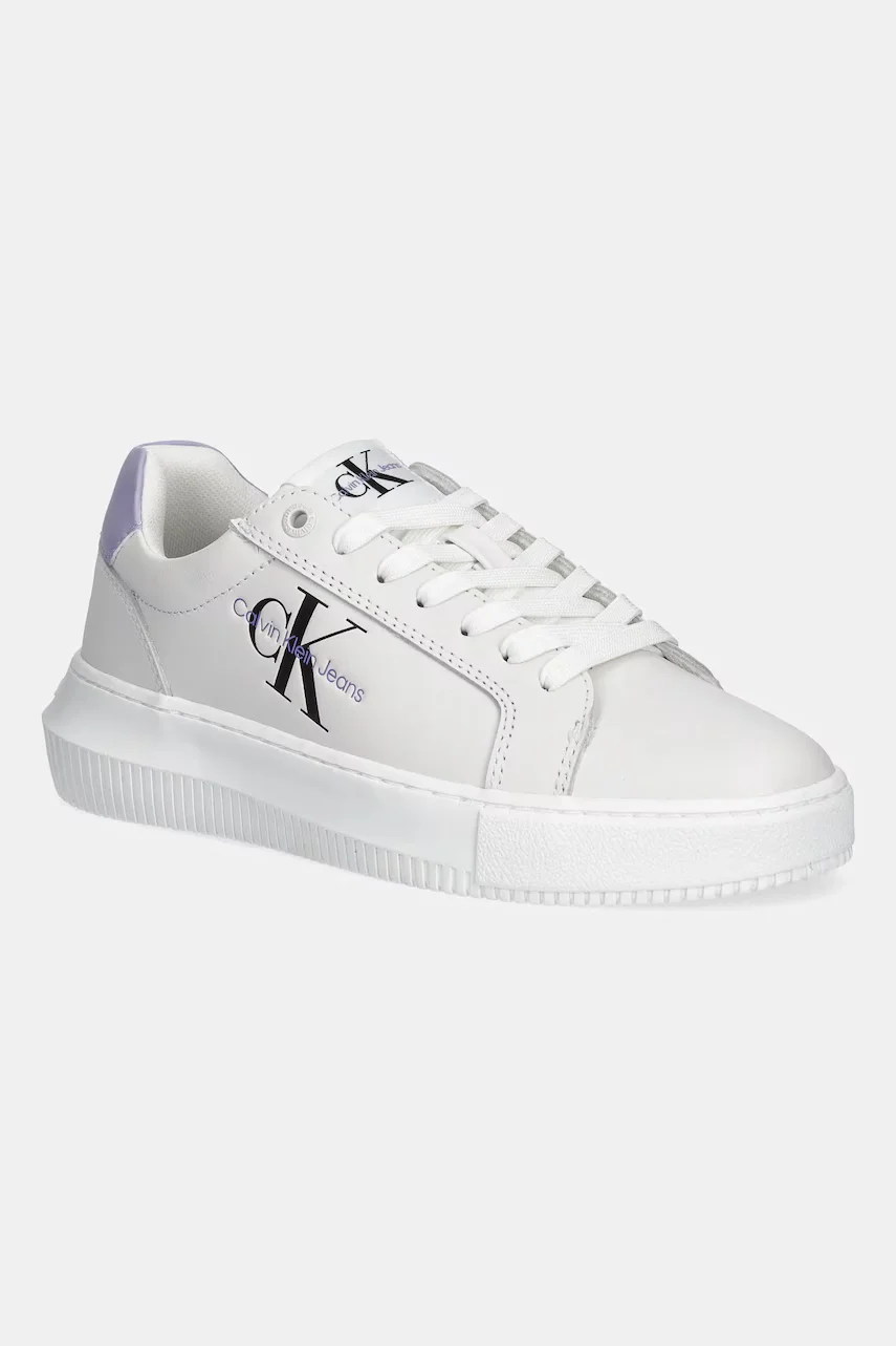 Calvin Klein Jeans Кожени маратонки YW0YW00823 CHUNKY CUPSOLE MONOLOGO W