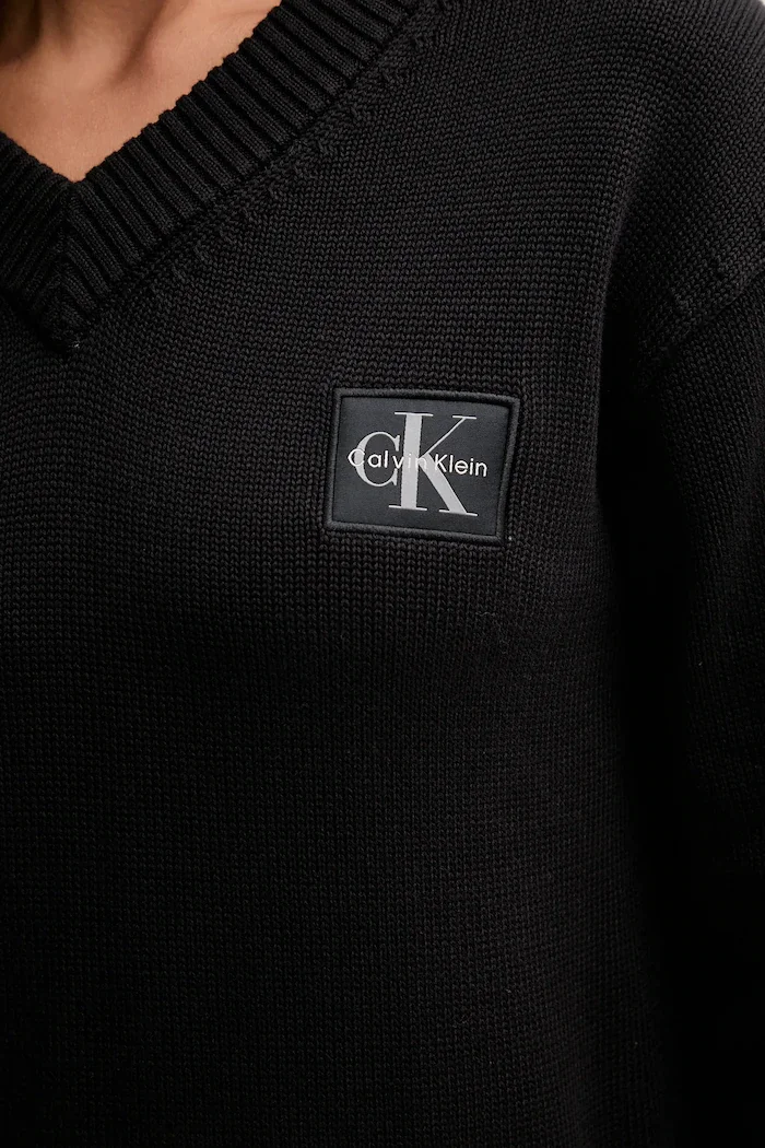 Calvin Klein Jeans Памучен пуловер в черно LV047D352G