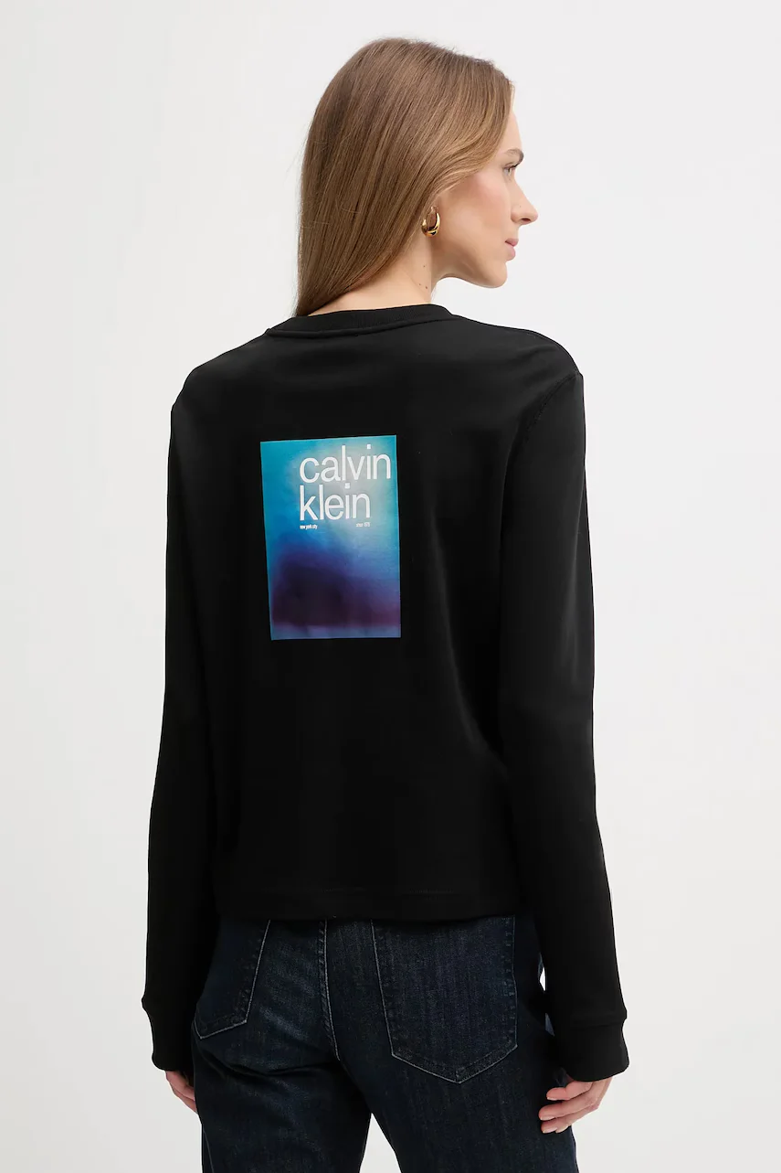 Calvin Klein Jeans Памучна блуза с дълги ръкави
