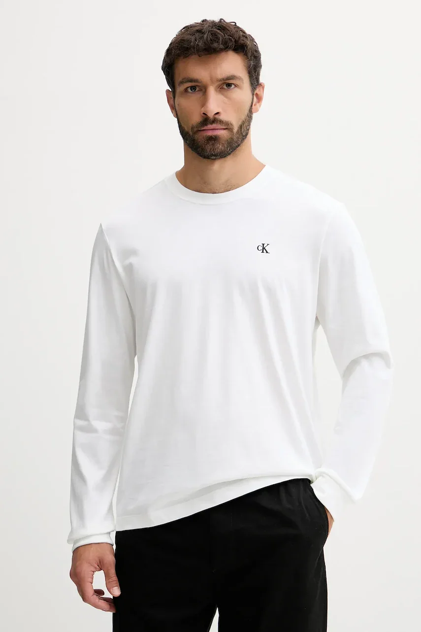 Calvin Klein Jeans Памучна блуза с дълги ръкави