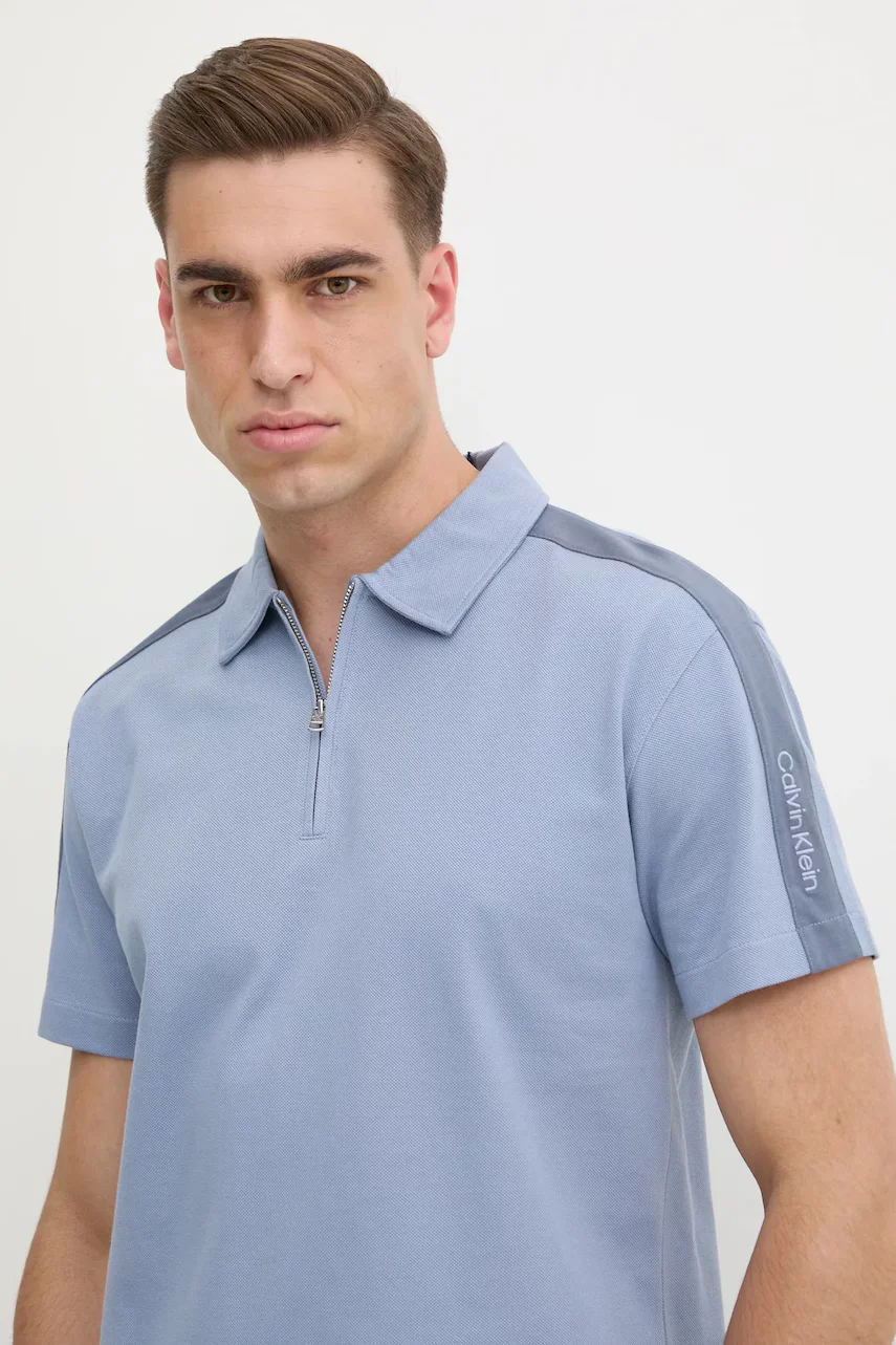 Calvin Klein Jeans Памучна тениска с яка
