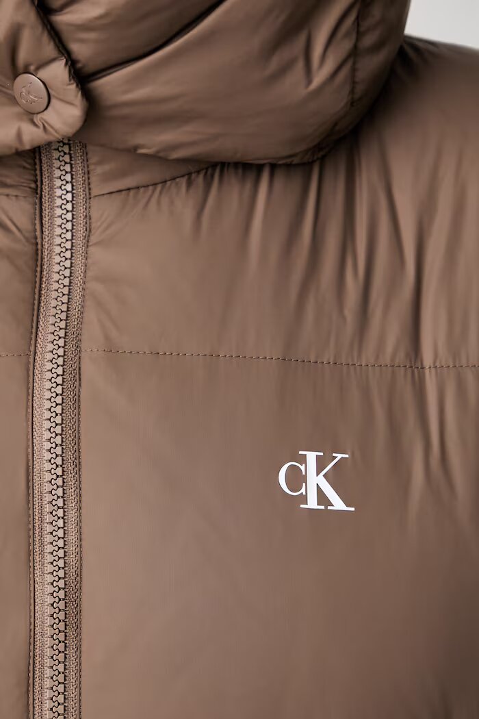 Calvin Klein Jeans пухено яке дамско кафяво LV047H502G