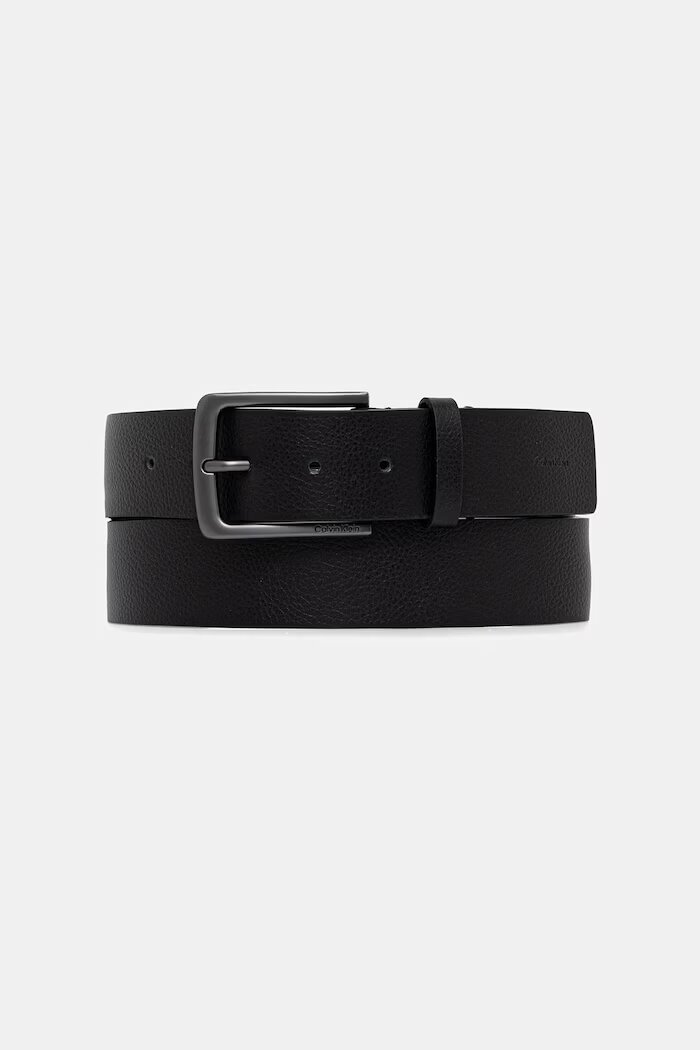 Calvin Klein колан мъжки от кожа черен LV04D7065G